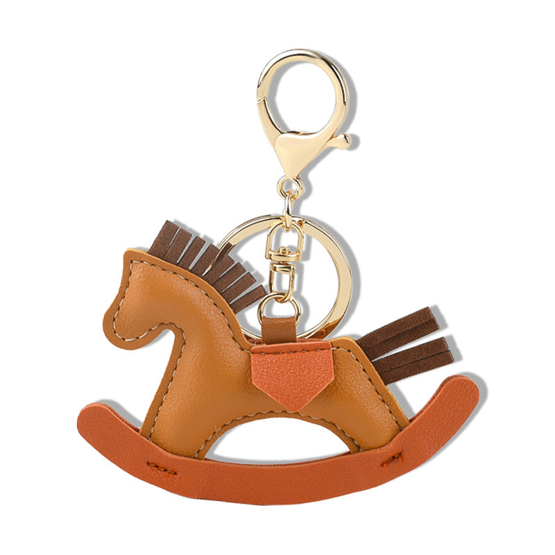 Handcrafted Leather Pony Bag Charm & Keychain