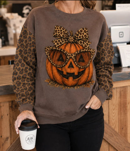 Women's Casual Halloween Pumpkin Pullover Top