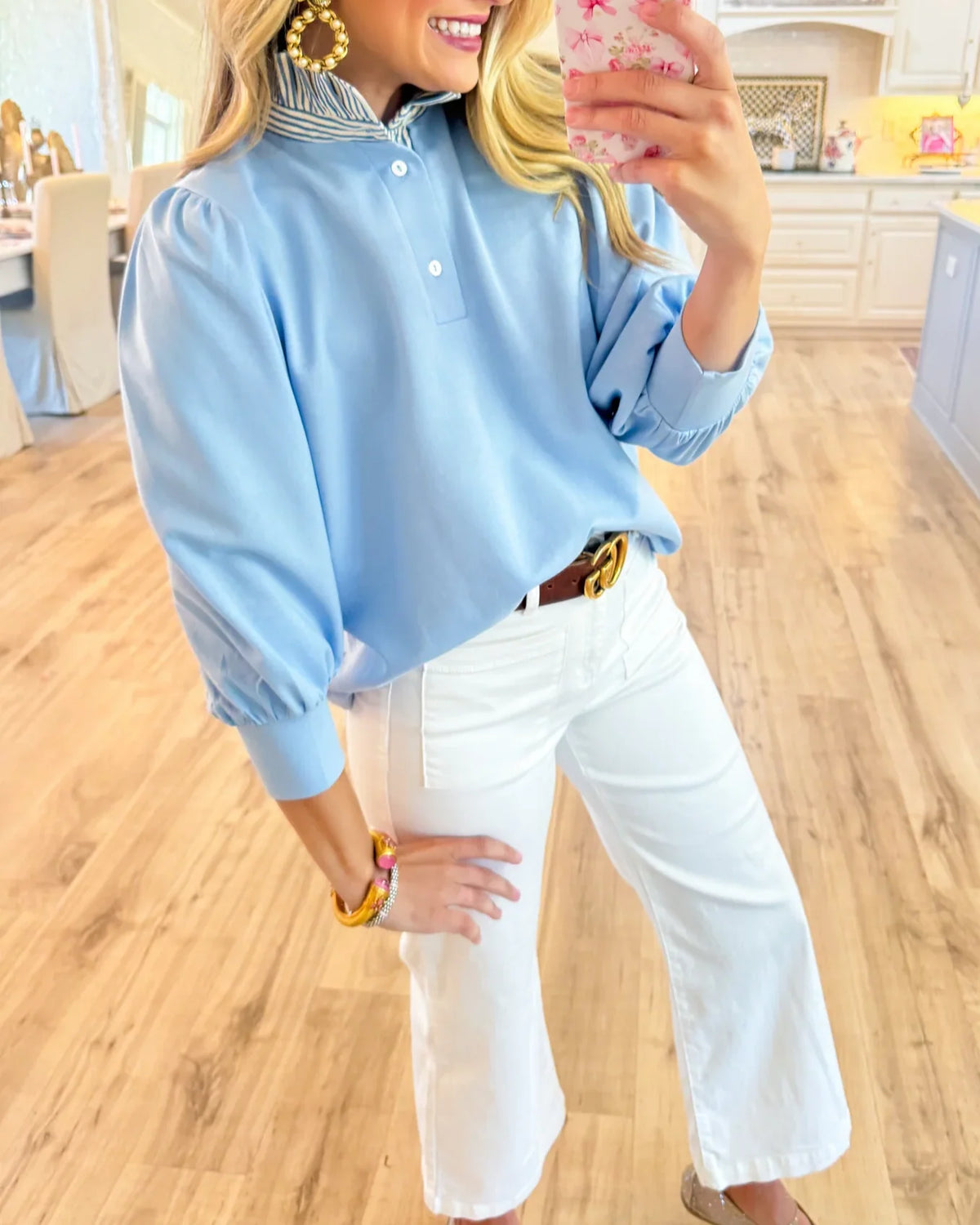 Leaf-edge patchwork top