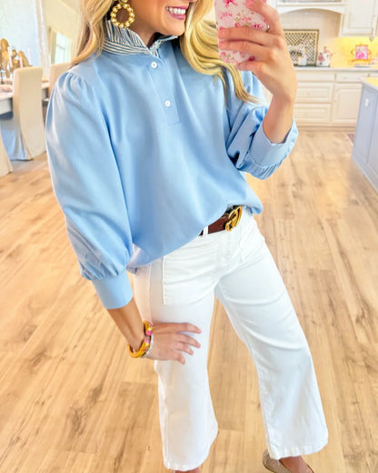 Leaf-edge patchwork top