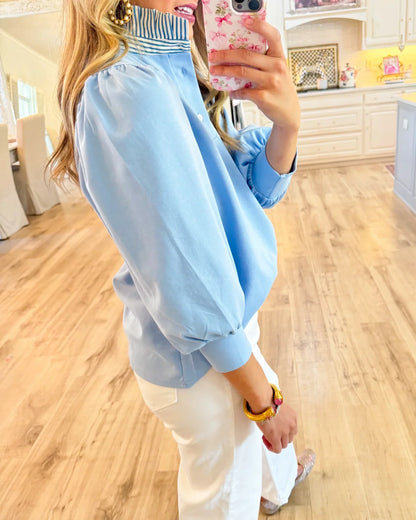 Leaf-edge patchwork top