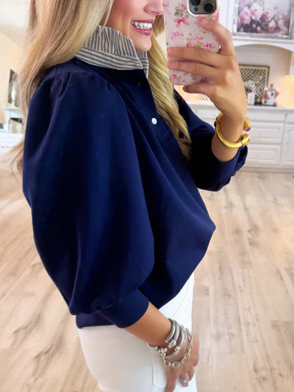 Leaf-edge patchwork top