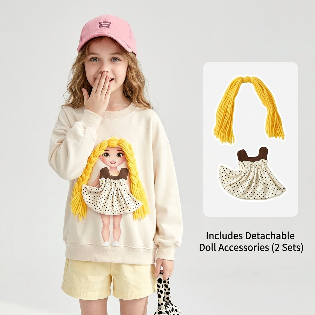Interactive DIY Doll Dress-Up Top for Girls