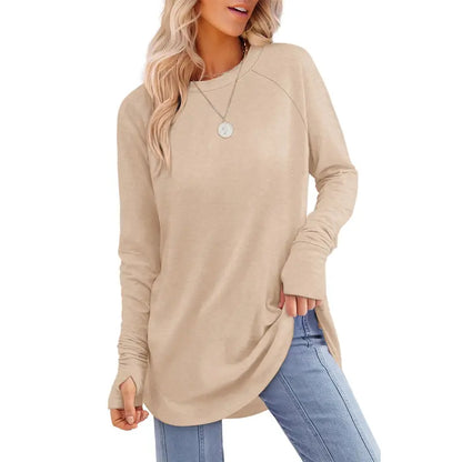 Women's Long Sleeve Crewneck Tunic Top