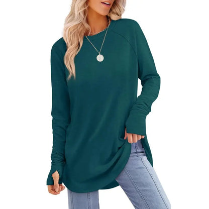 Women's Long Sleeve Crewneck Tunic Top