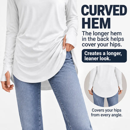 Women's Long Sleeve Crewneck Tunic Top